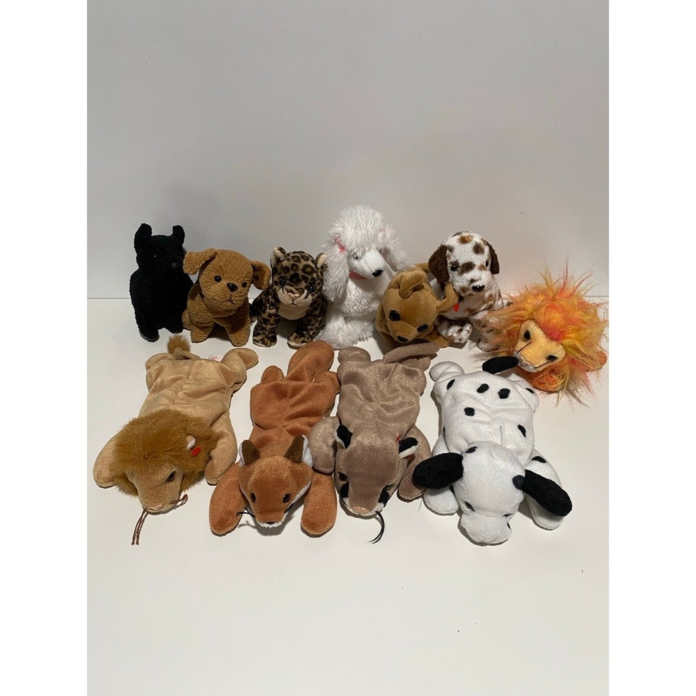 Lot‎ of Beanie Babies TY dogs cat lion fox cats